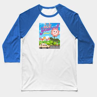 Be Yourself Giant Flower Baseball T-Shirt